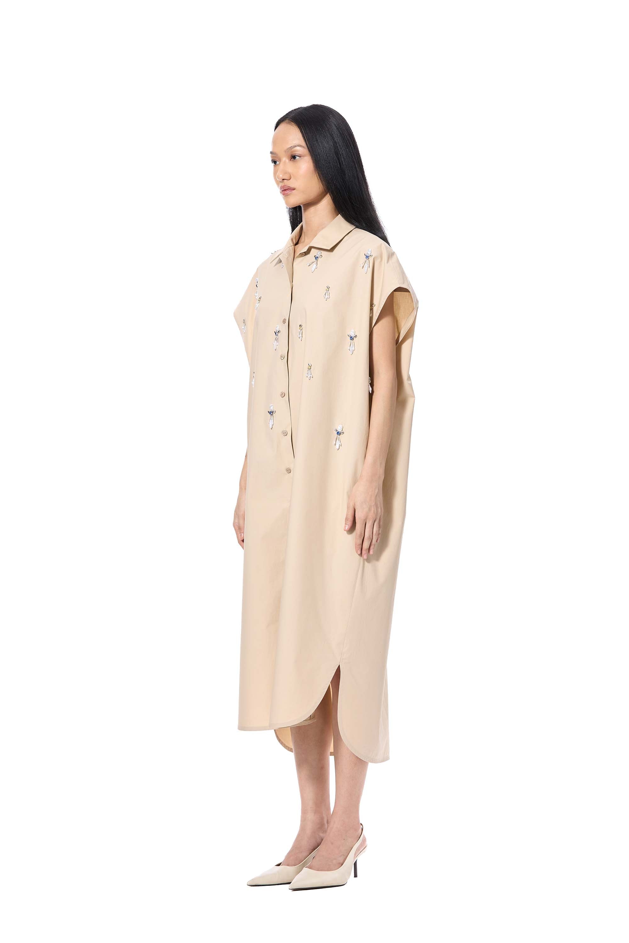 ORLISSE' EMBELLISHED SHIRT DRESS - Kanika Goyal Label