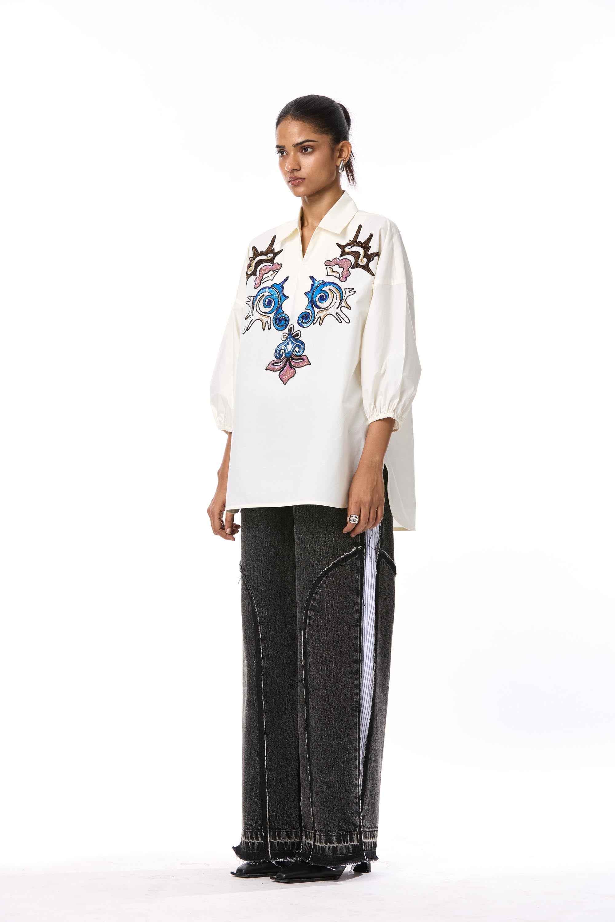 'ORNARA' EMBELLISHED SHIRT - Kanika Goyal Label