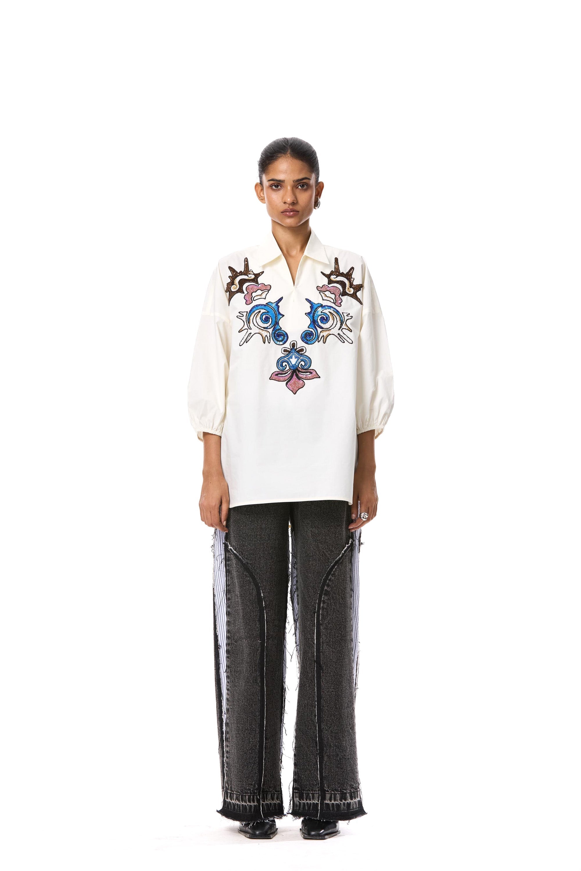 'ORNARA' EMBELLISHED SHIRT - Kanika Goyal Label