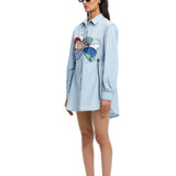 Peonies' Hand Embellished Shirt - Kanika Goyal Label