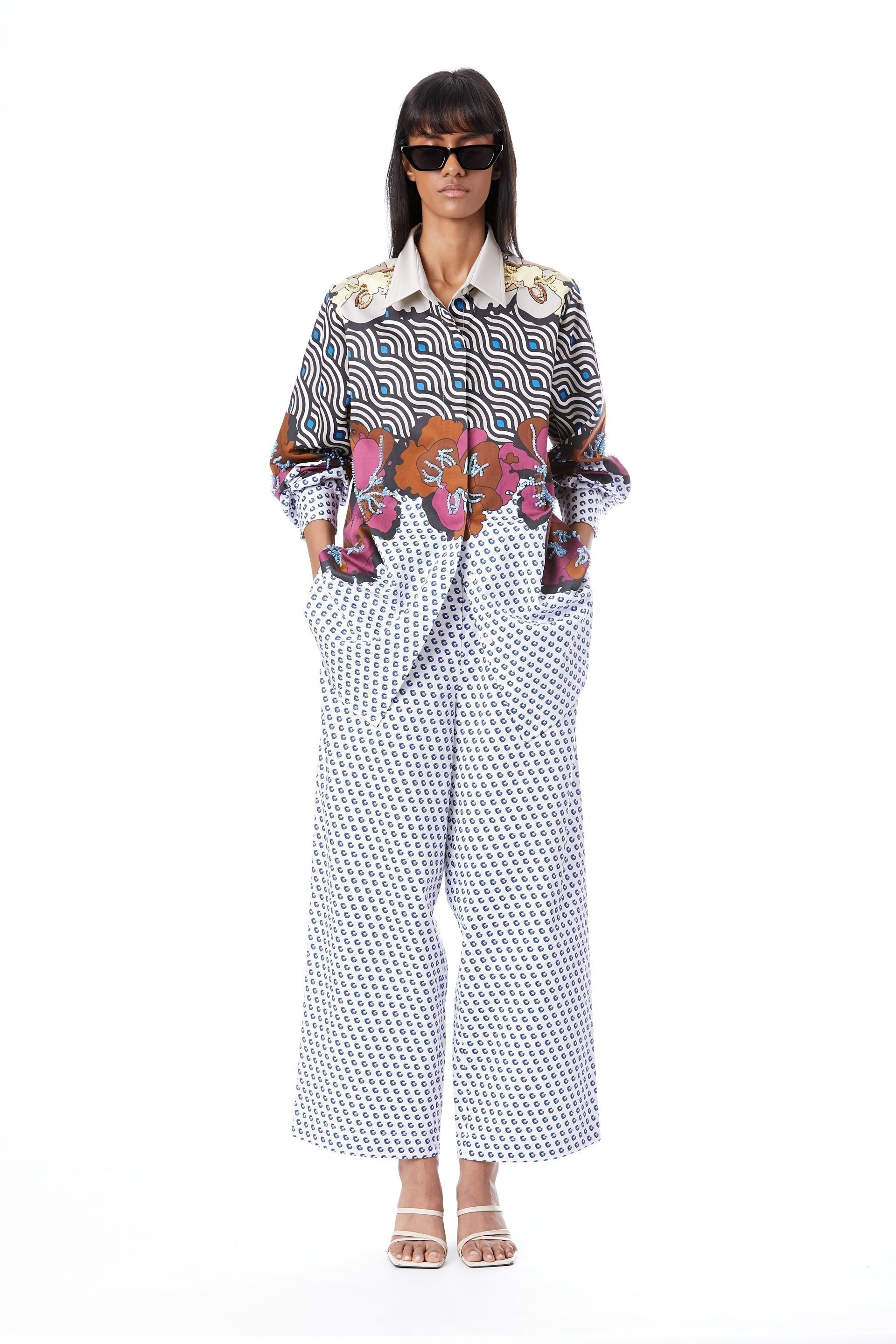 Peonies Retro' Co - ordinated Set - Kanika Goyal Label