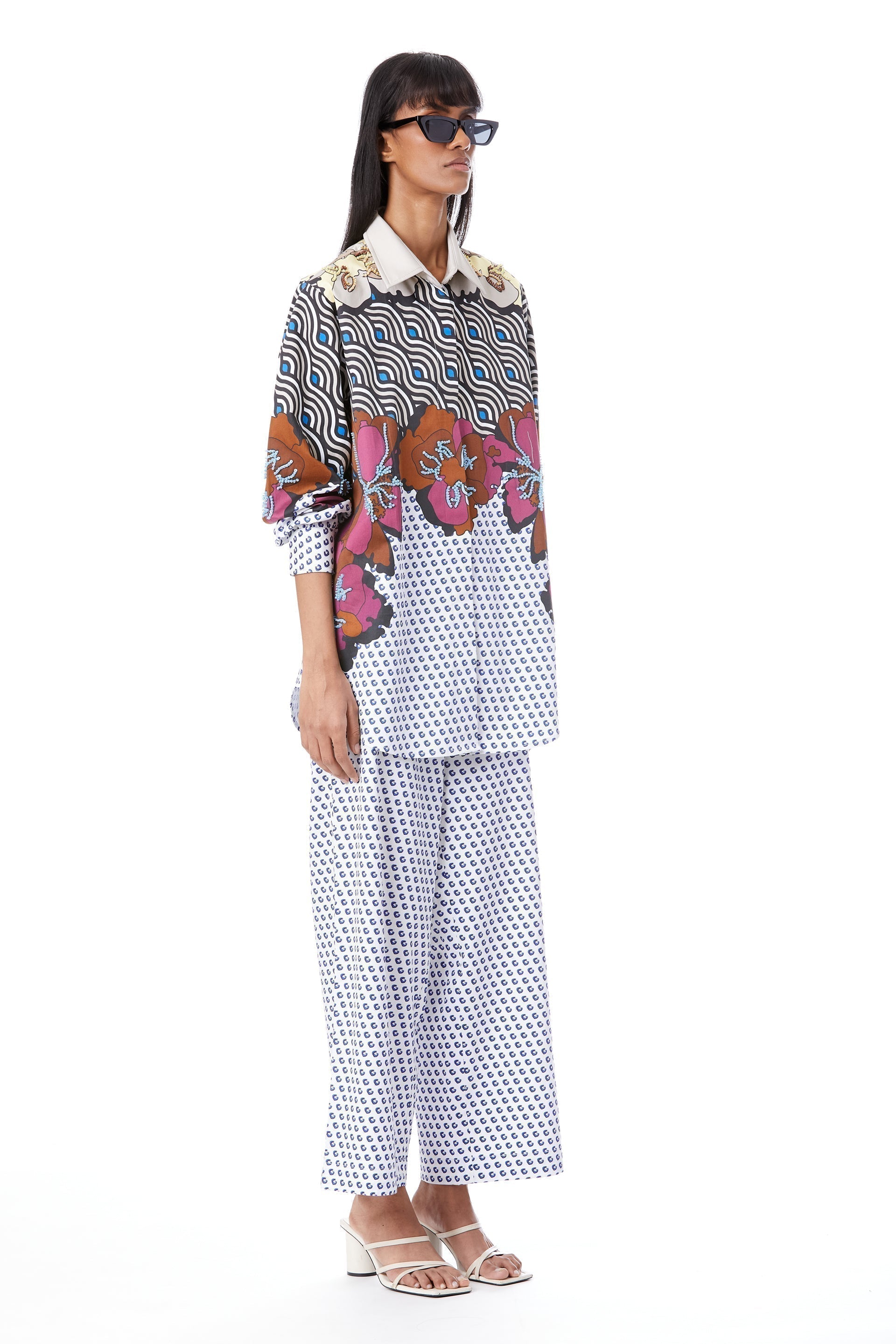 Peonies Retro' Co - ordinated Set - Kanika Goyal Label