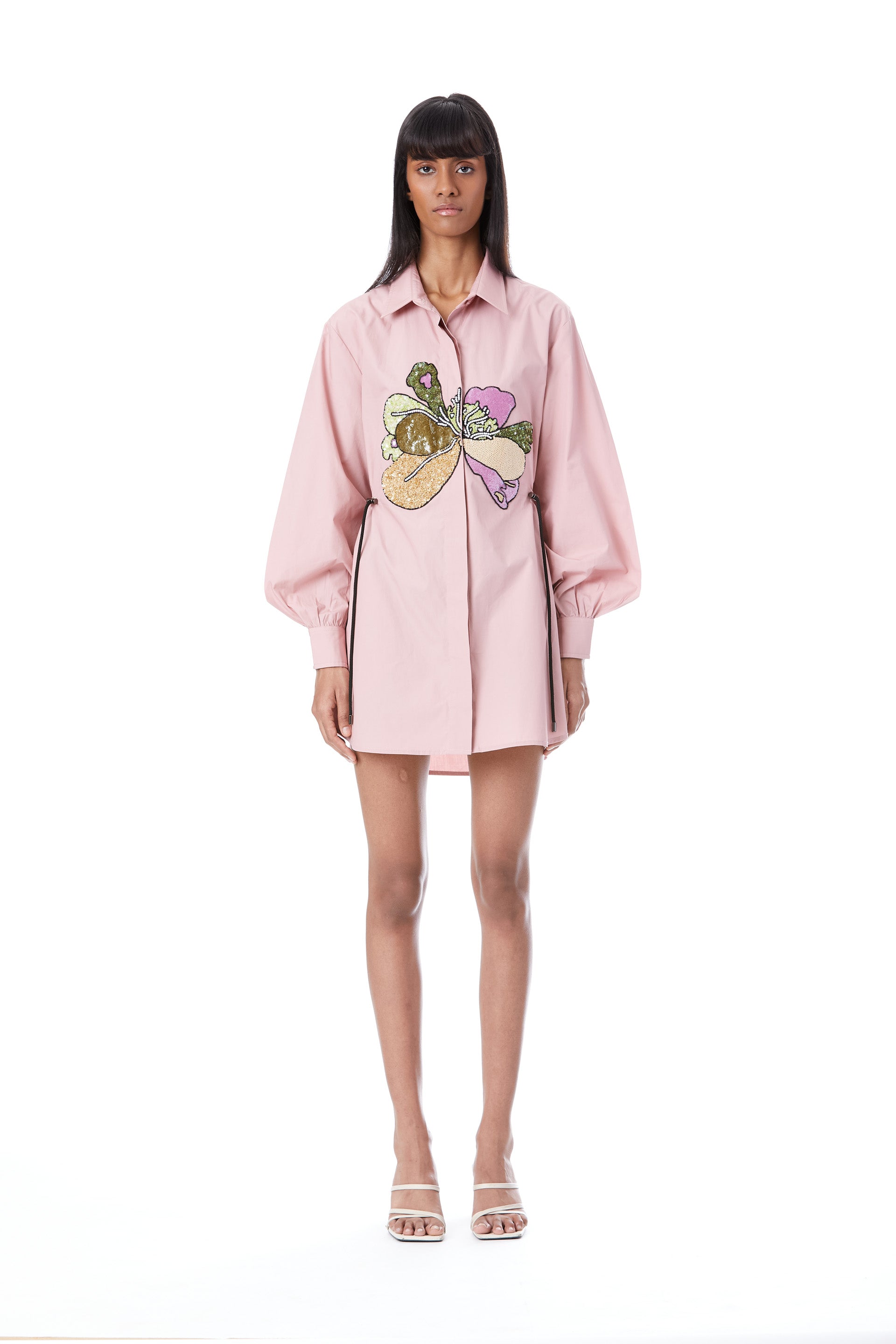 Peony Hand - Embellished Shirt Dress - Kanika Goyal Label