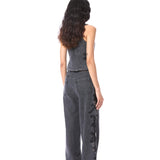 PETAL PUNK' EMBELLISHED DENIM PANTS - Kanika Goyal Label