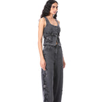 PETAL PUNK' EMBELLISHED DENIM PANTS - Kanika Goyal Label