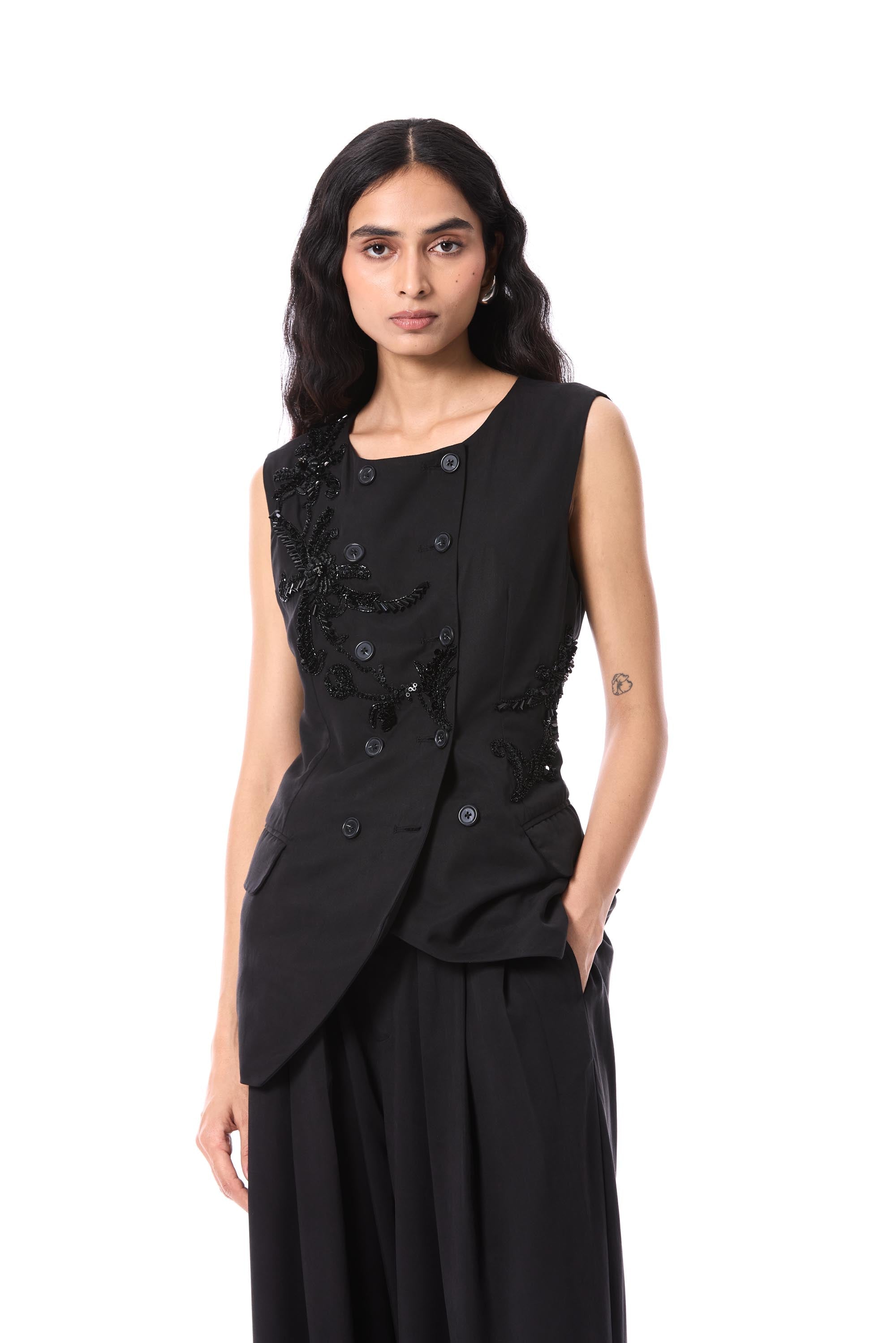 PETAL PUNK' EMBELLISHED VEST - Kanika Goyal Label