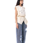 PORTIA' EMBELLISHED DENIM PANTS - Kanika Goyal Label