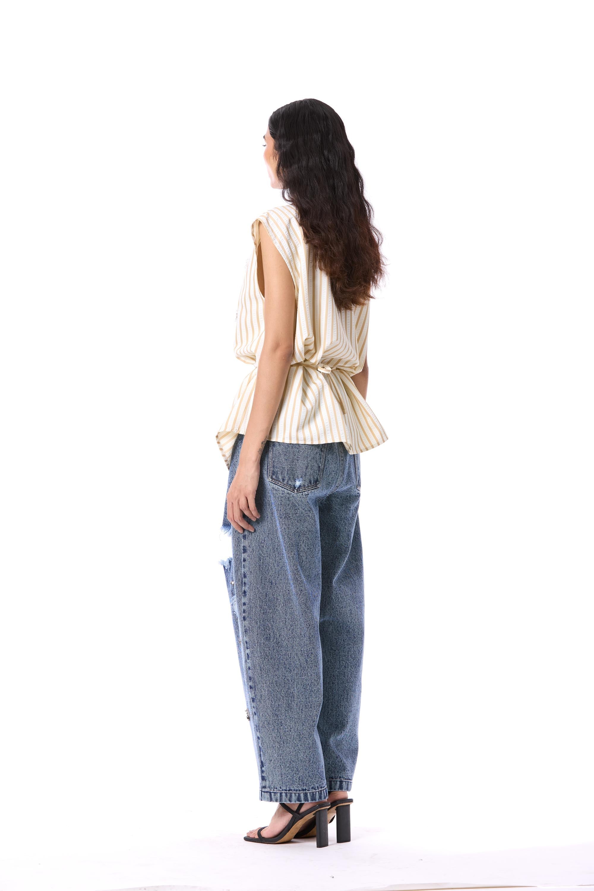 PORTIA' EMBELLISHED DENIM PANTS - Kanika Goyal Label