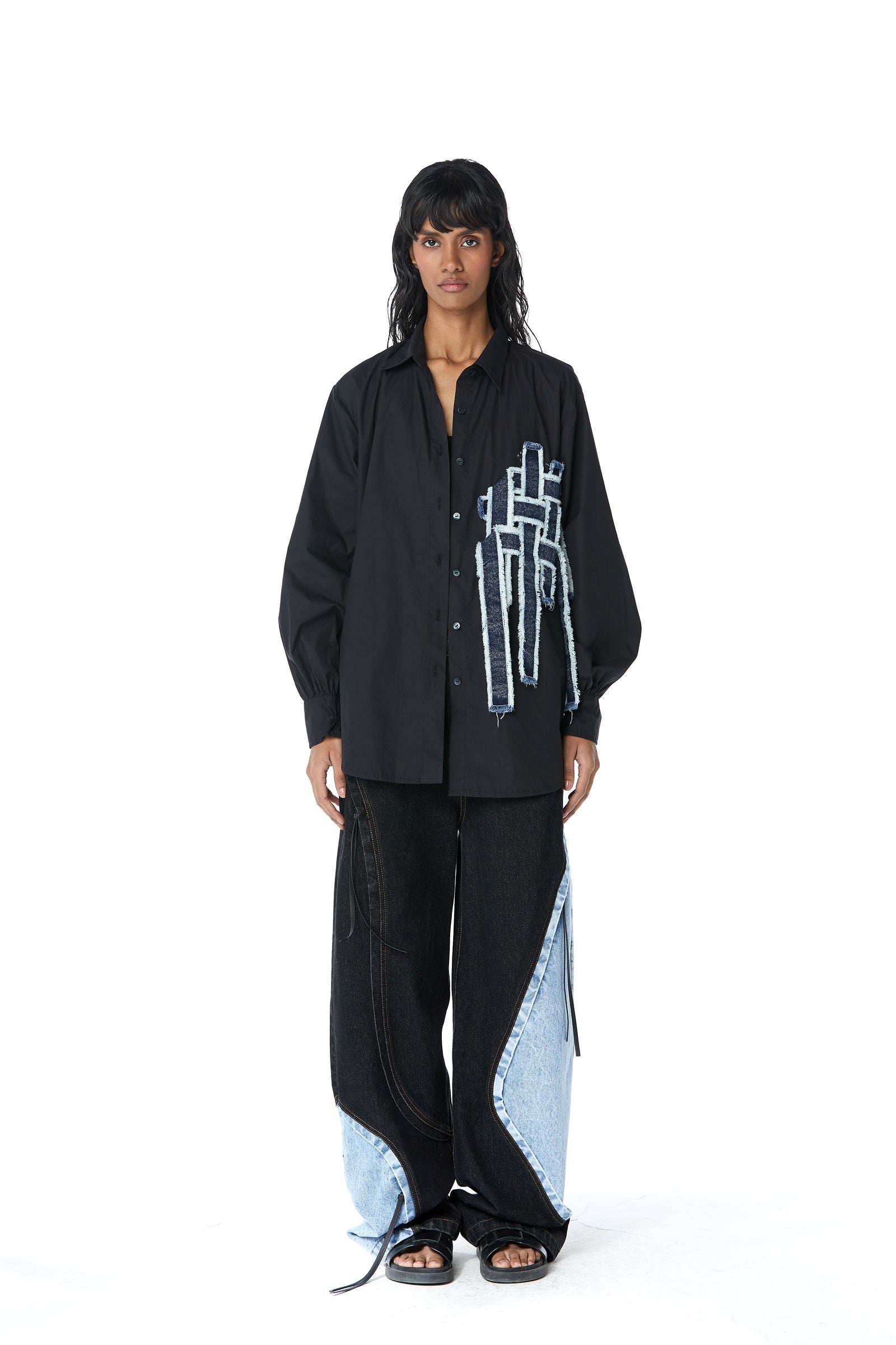 REX' DENIM WEAVE SHIRT - Kanika Goyal Label