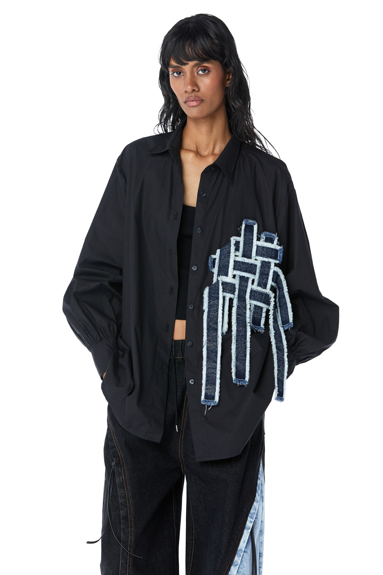 REX' DENIM WEAVE SHIRT - Kanika Goyal Label