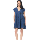 RUELLE' EMBELLISHED DENIM DRESS - Kanika Goyal Label