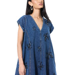 RUELLE' EMBELLISHED DENIM DRESS - Kanika Goyal Label