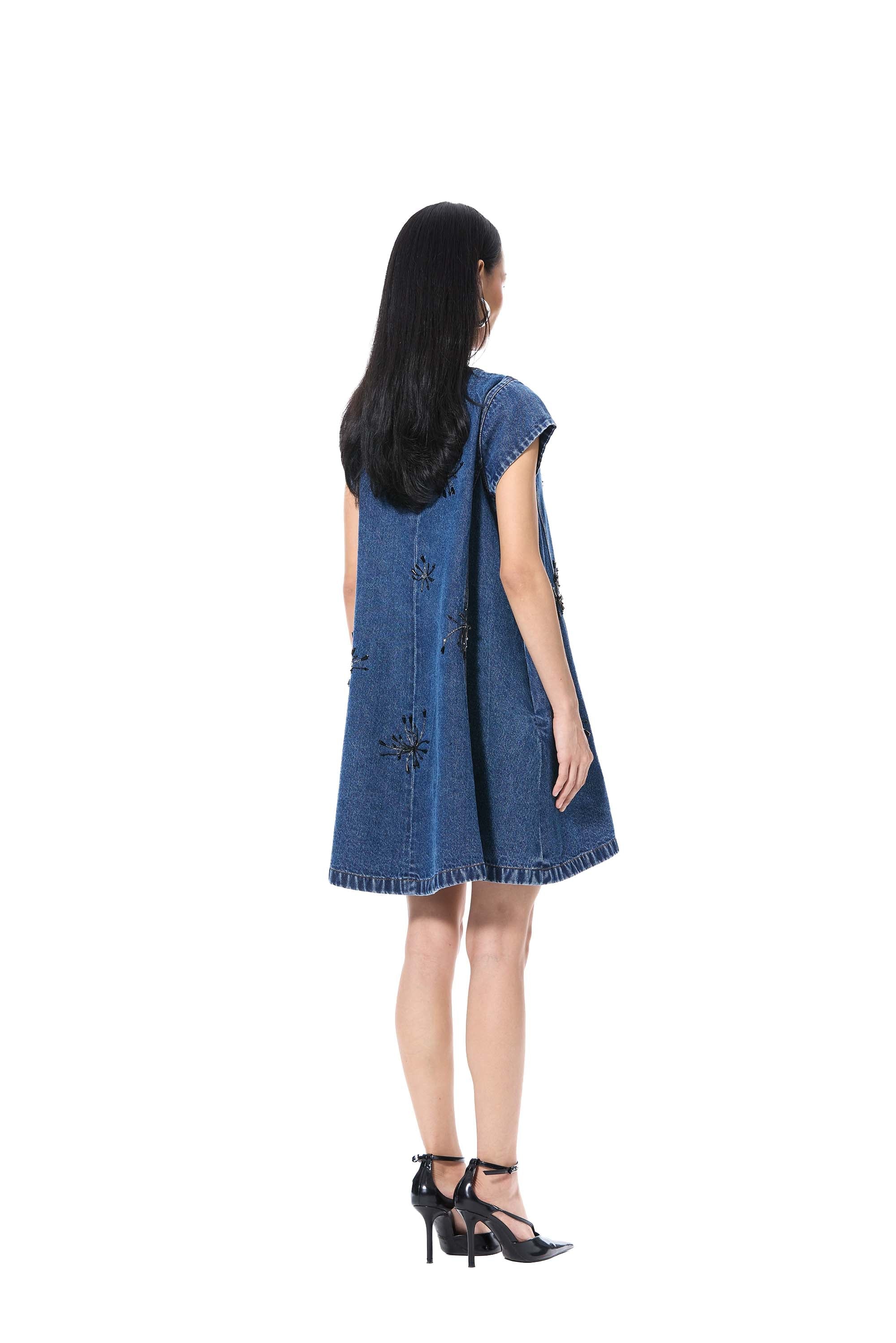 RUELLE' EMBELLISHED DENIM DRESS - Kanika Goyal Label