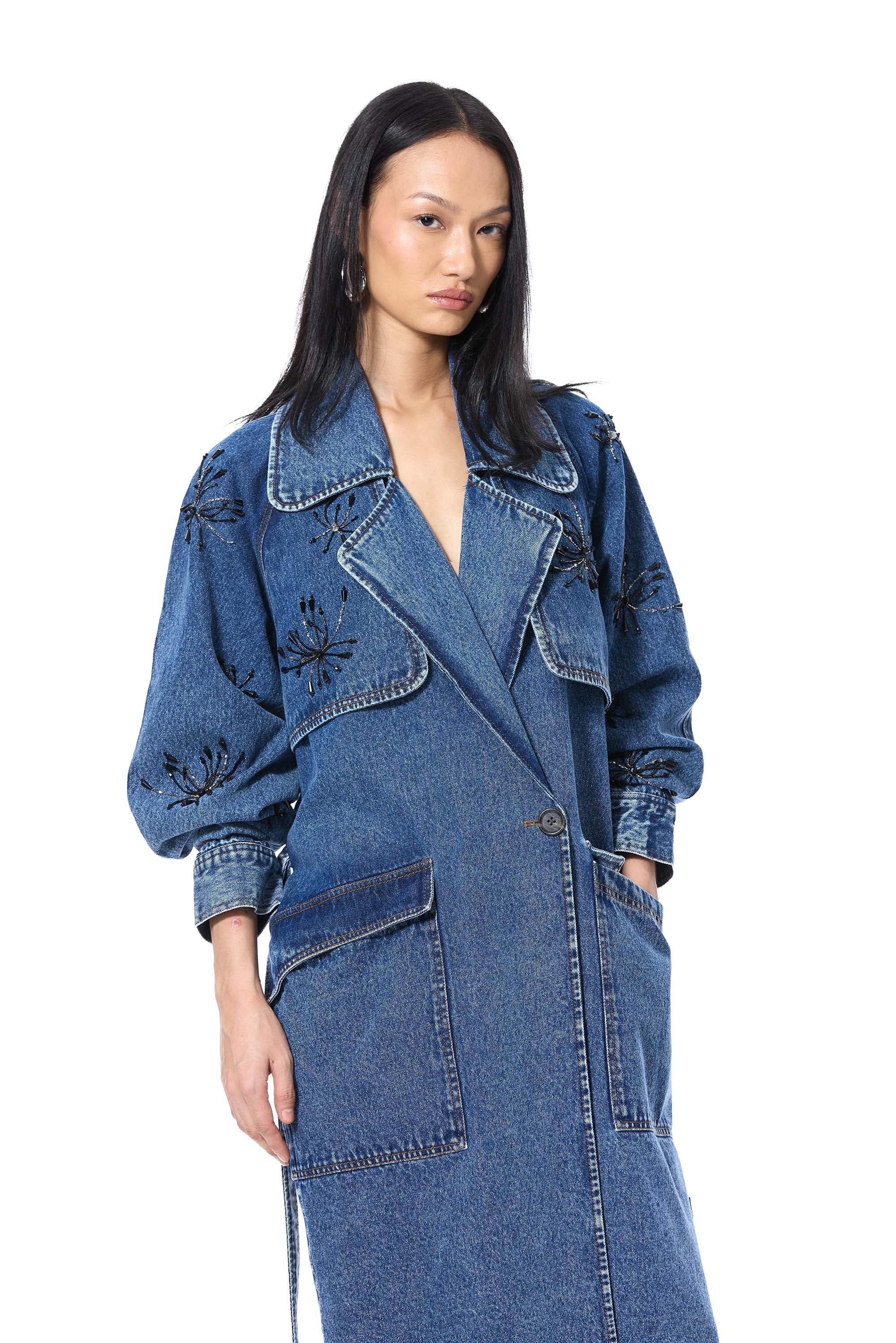RUELLE' EMBELLISHED TRENCH DRESS - Kanika Goyal Label