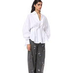 'SKYLUME' BLACK EMBELLISHED DENIM PANTS - Kanika Goyal Label