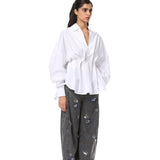 'SKYLUME' BLACK EMBELLISHED DENIM PANTS - Kanika Goyal Label