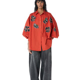 ‘SOLEIL' Denim Appliquè Shirt - Kanika Goyal Label