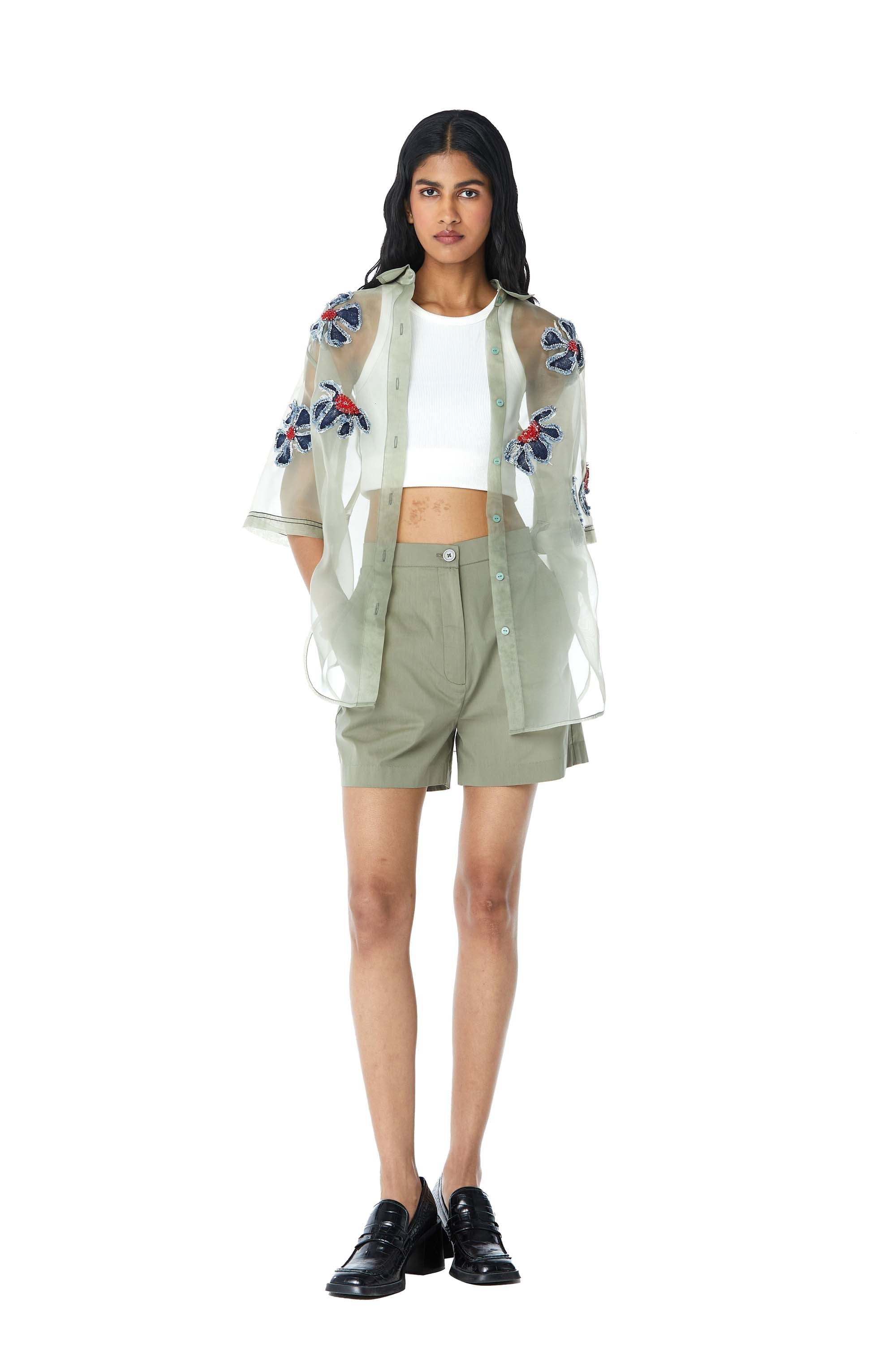 ‘SOLEIL' Embellished Organza Shirt - Kanika Goyal Label