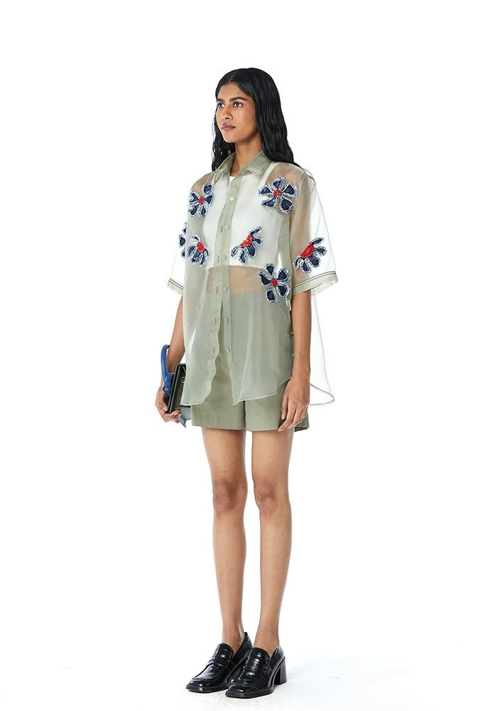 SOLEIL Embellished Organza Shirt - Kanika Goyal Label