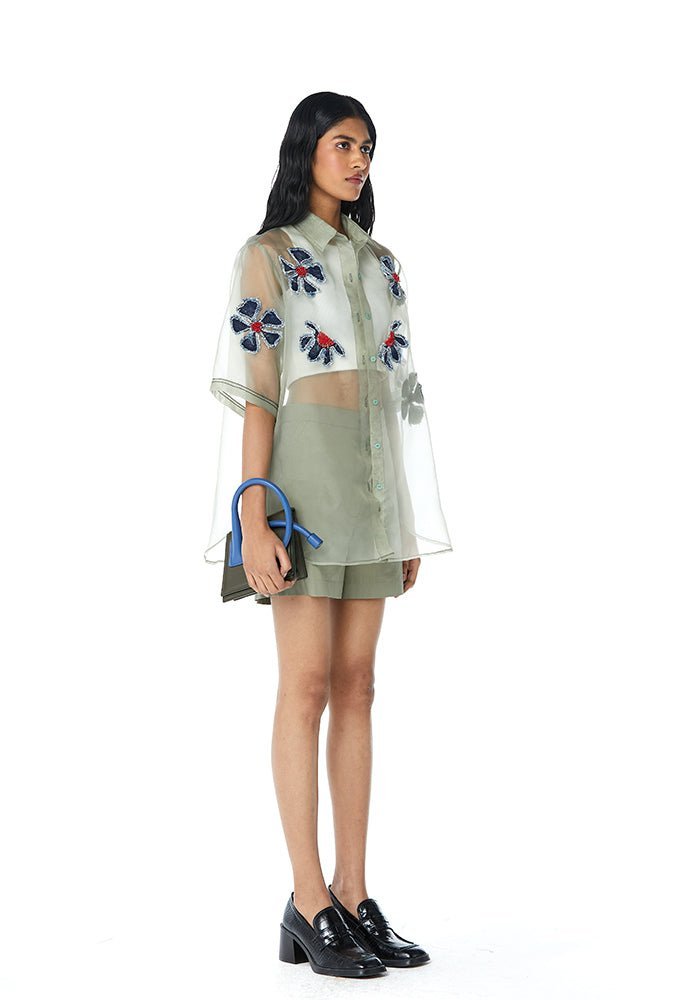 SOLEIL Embellished Organza Shirt - Kanika Goyal Label