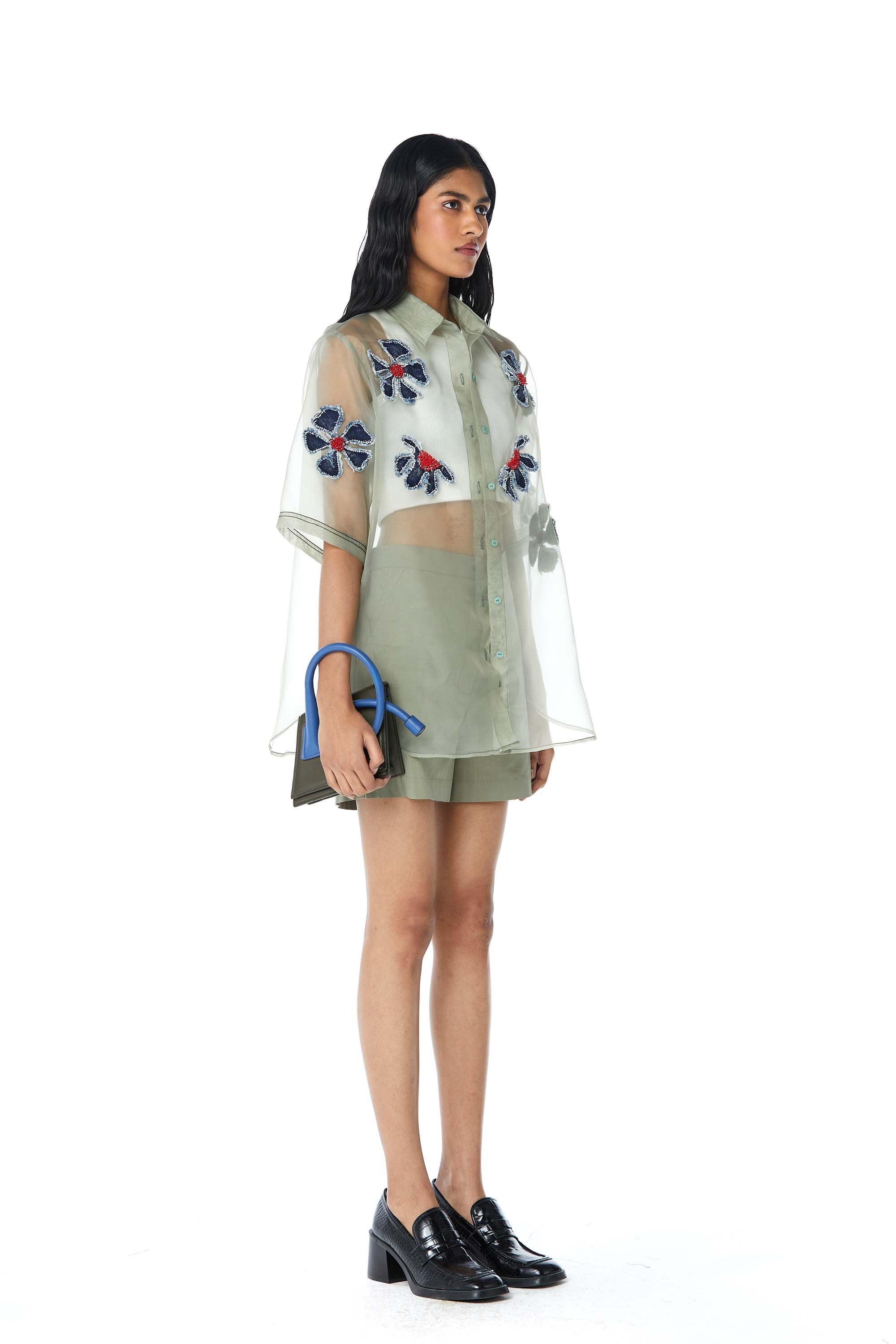 ‘SOLEIL' Embellished Organza Shirt - Kanika Goyal Label