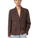 SOLSHADOW' EMBELLISHED BLAZER - Kanika Goyal Label