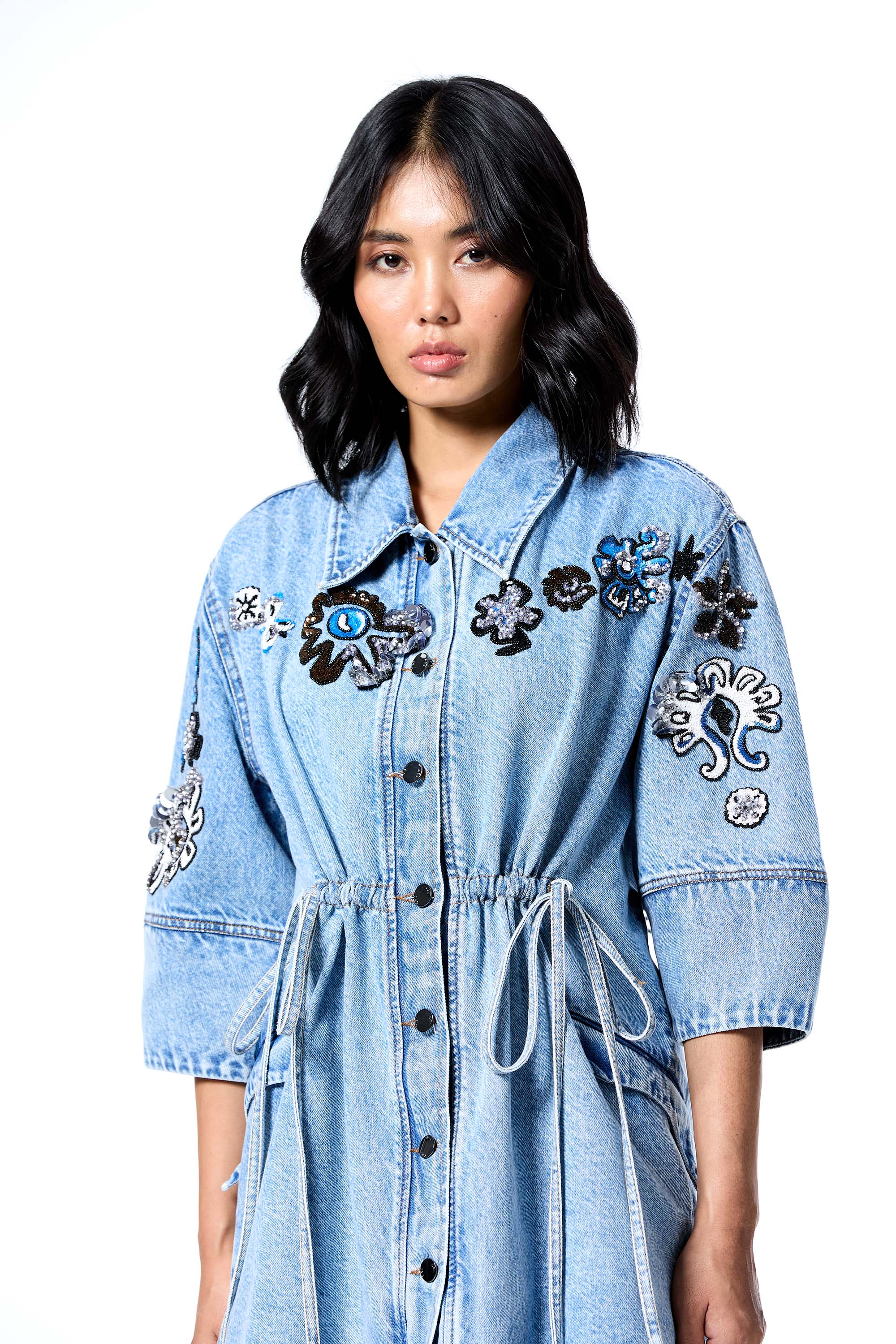 STAR ROOT DENIM DRESS - Kanika Goyal Label