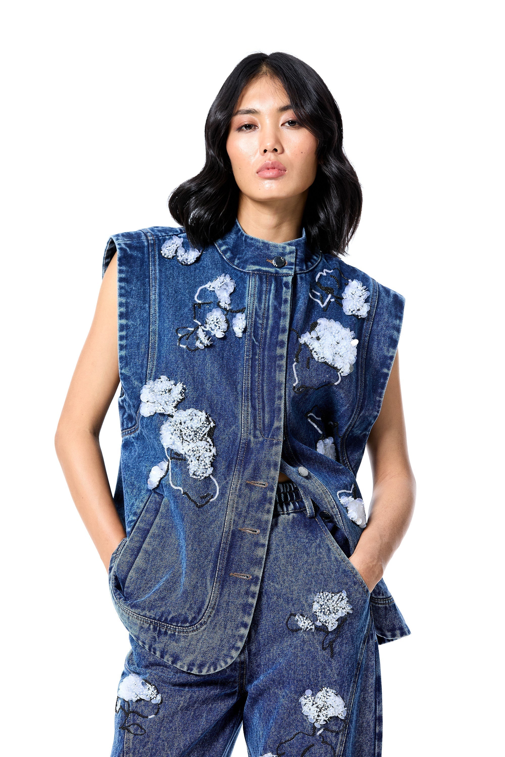 STARVINE' DENIM VEST - Kanika Goyal Label
