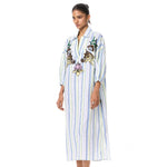 'SUN VEIL' EMBELLISHED LINEN MIDI DRESS - Kanika Goyal Label