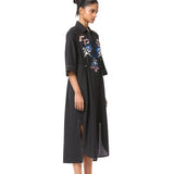 'SUN VEIL' EMBELLISHED LINEN MIDI DRESS - Kanika Goyal Label