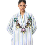 'SUN VEIL' EMBELLISHED LINEN MIDI DRESS - Kanika Goyal Label
