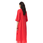 'SUN VEIL' EMBELLISHED LINEN MIDI DRESS - Kanika Goyal Label