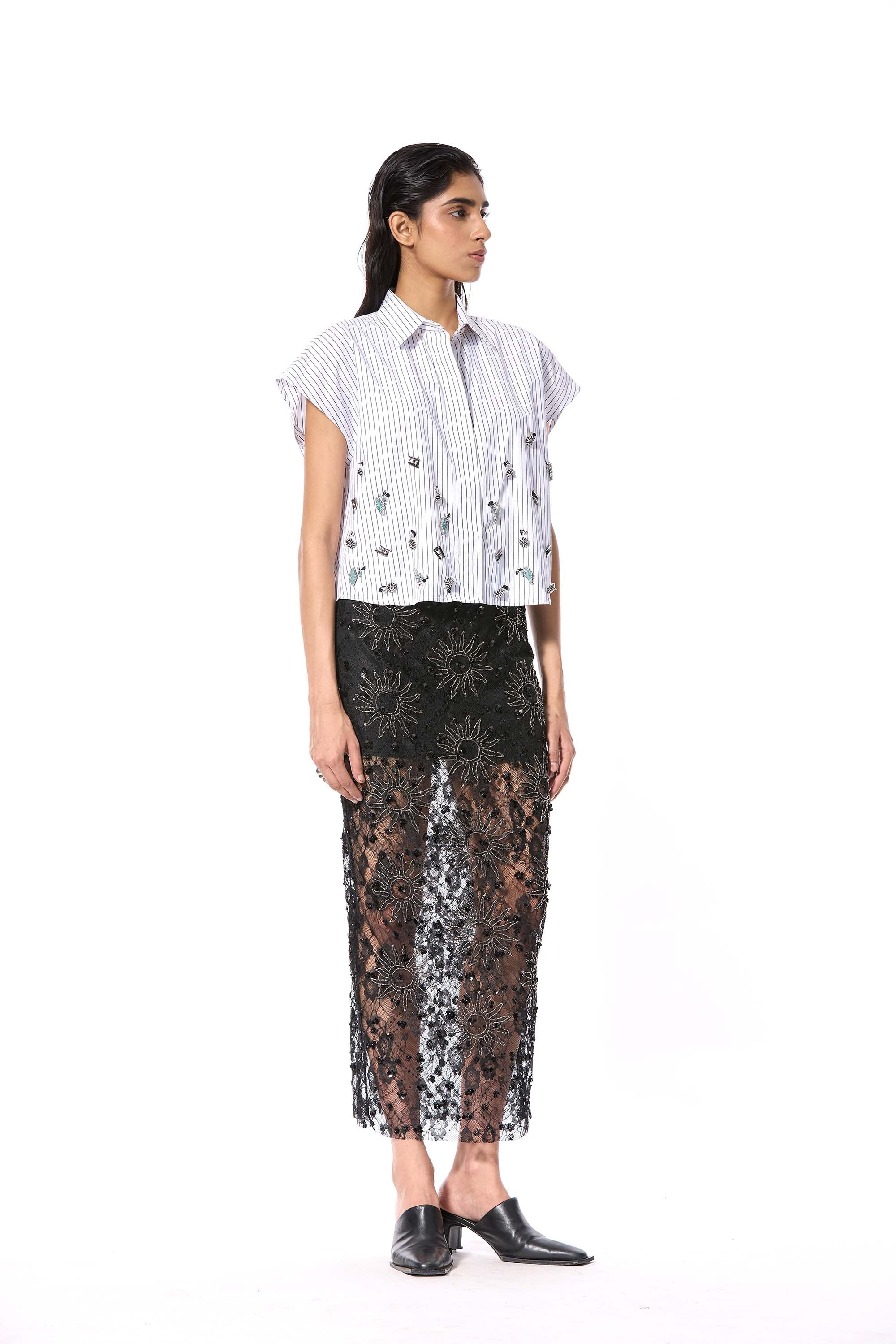 SUNSPELL' EMBELLISHED SKIRT - Kanika Goyal Label