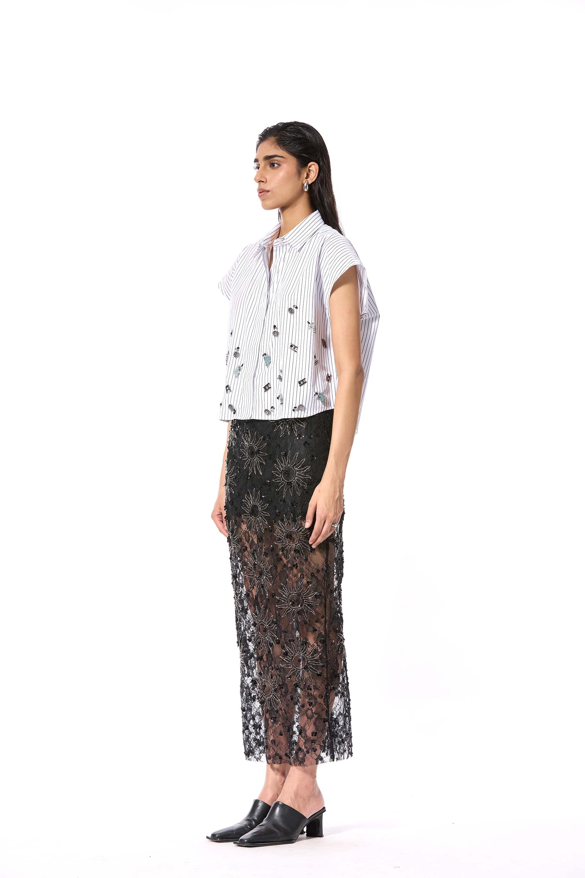 SUNSPELL' EMBELLISHED SKIRT - Kanika Goyal Label