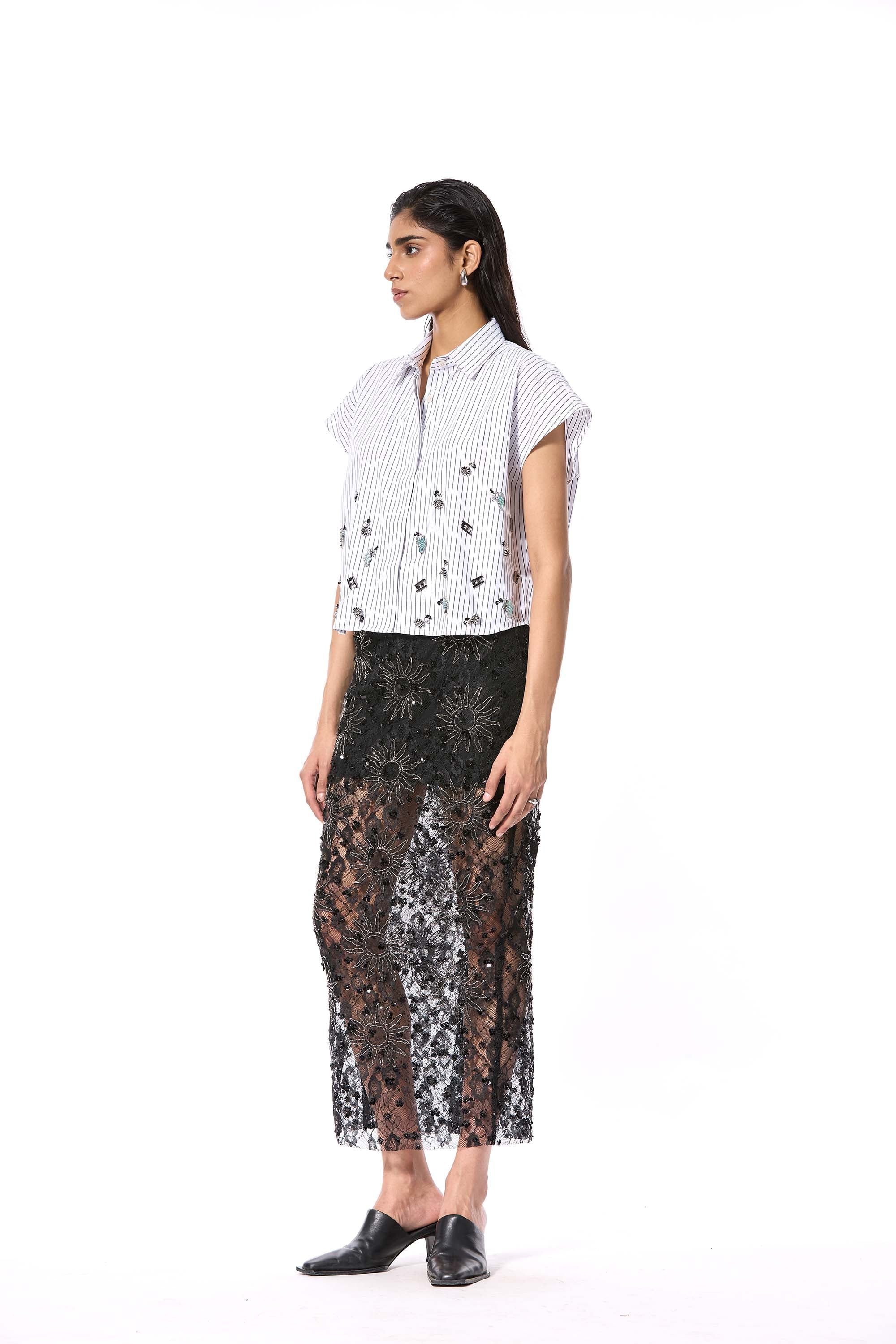 SUNSPELL' EMBELLISHED SKIRT - Kanika Goyal Label