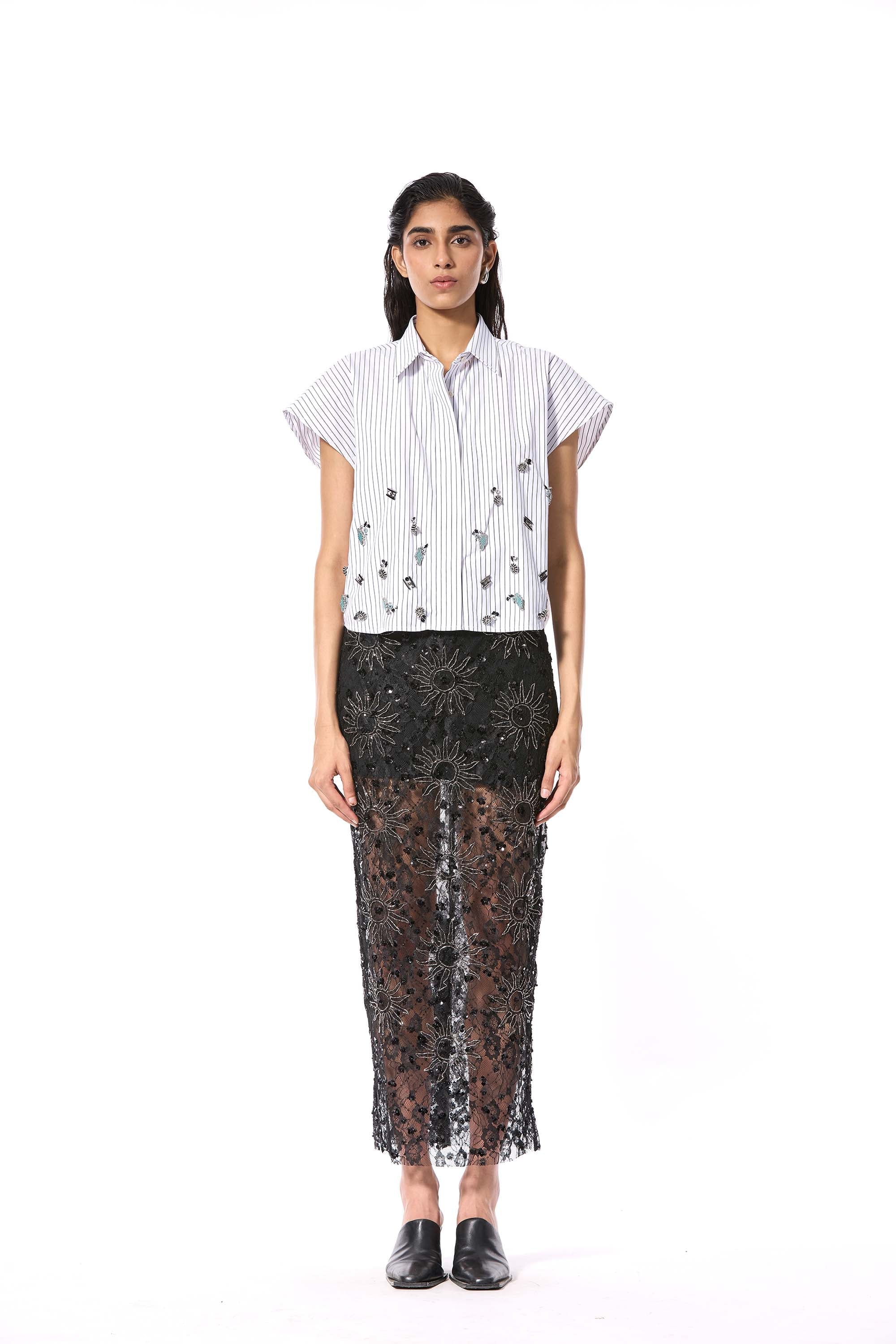 SUNSPELL' EMBELLISHED SKIRT - Kanika Goyal Label