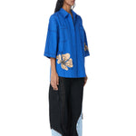 SYLVIE' Faux Leather Applique Shirt - Kanika Goyal Label
