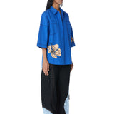 SYLVIE' Faux Leather Applique Shirt - Kanika Goyal Label