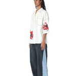 ‘SYLVIE’ Faux Leather Appliquè Shirt - Kanika Goyal Label