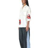 ‘SYLVIE’ Faux Leather Appliquè Shirt - Kanika Goyal Label