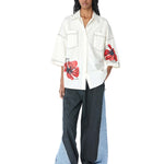 ‘SYLVIE’ Faux Leather Appliquè Shirt - Kanika Goyal Label