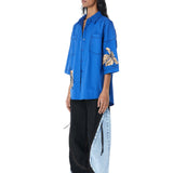 SYLVIE' Faux Leather Applique Shirt - Kanika Goyal Label