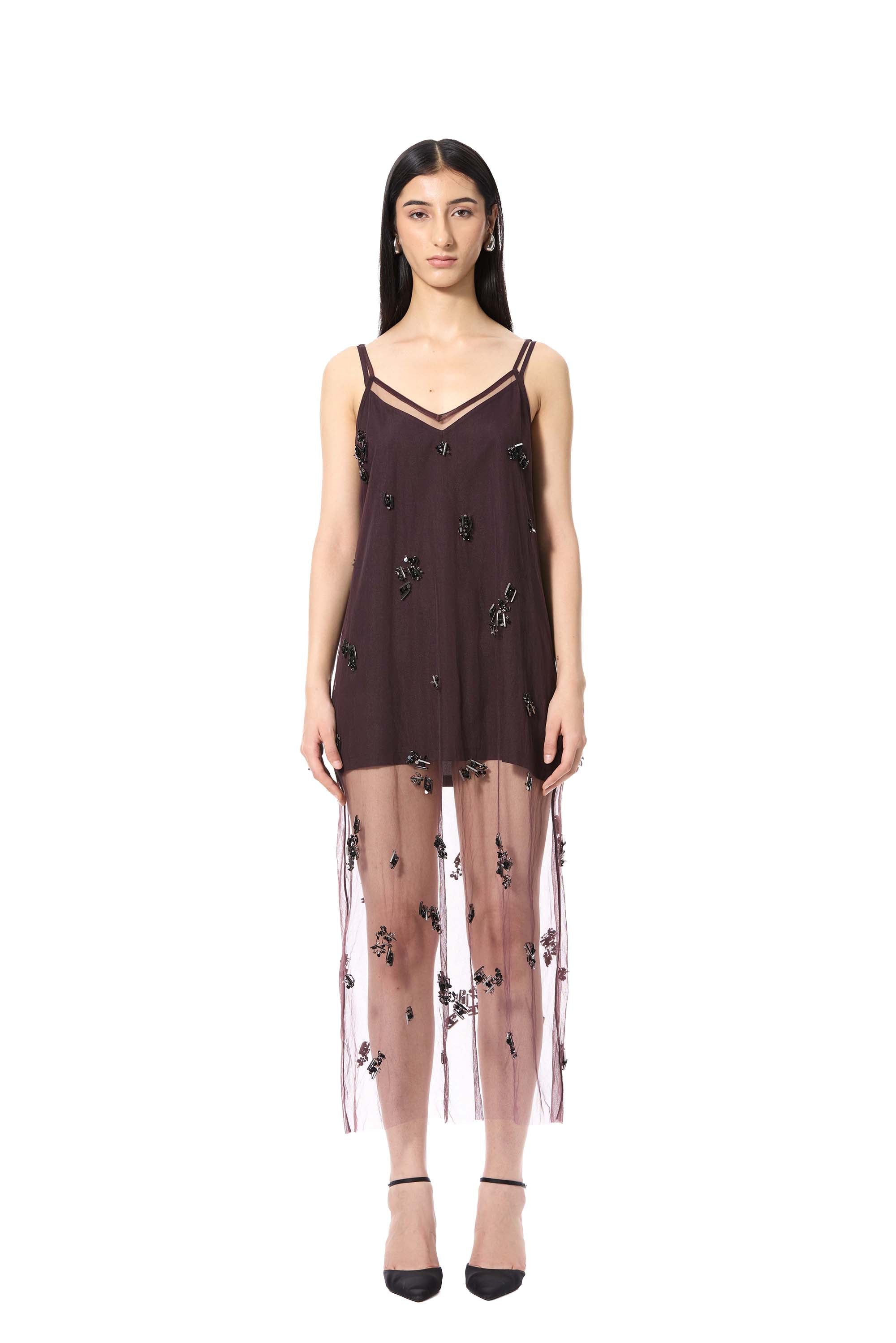TRELLIS' EMBELLISHED SLIP DRESS - Kanika Goyal Label