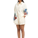 Twin Peonies' Hand Embellished Shirt - Kanika Goyal Label