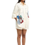 Twin Peonies' Hand Embellished Shirt - Kanika Goyal Label