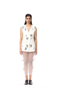 'VELNYX' FITTED EMBELLISHED VEST - Kanika Goyal Label