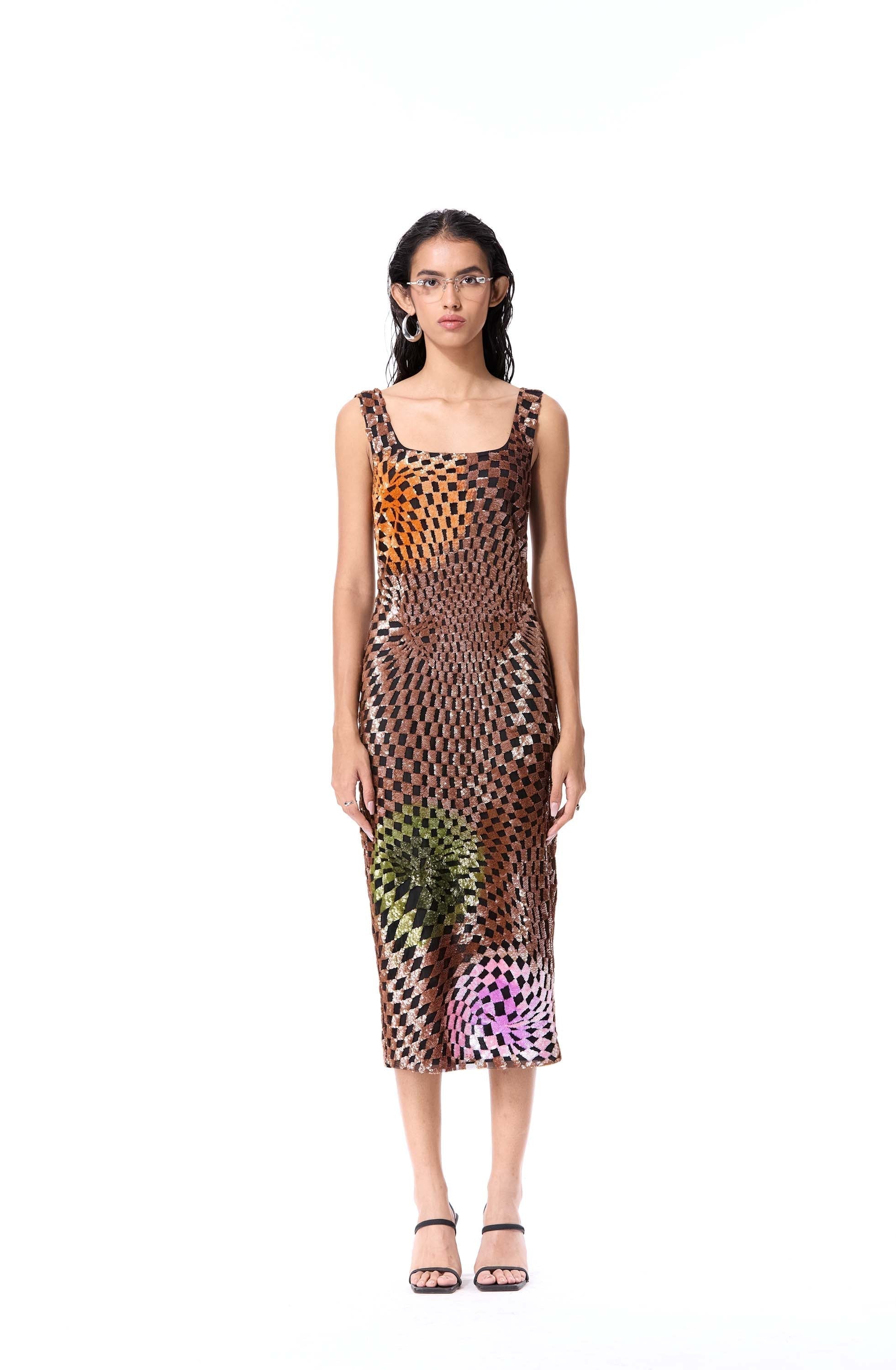 WARPED MATTER EMBELLISHED DRESS - Kanika Goyal Label