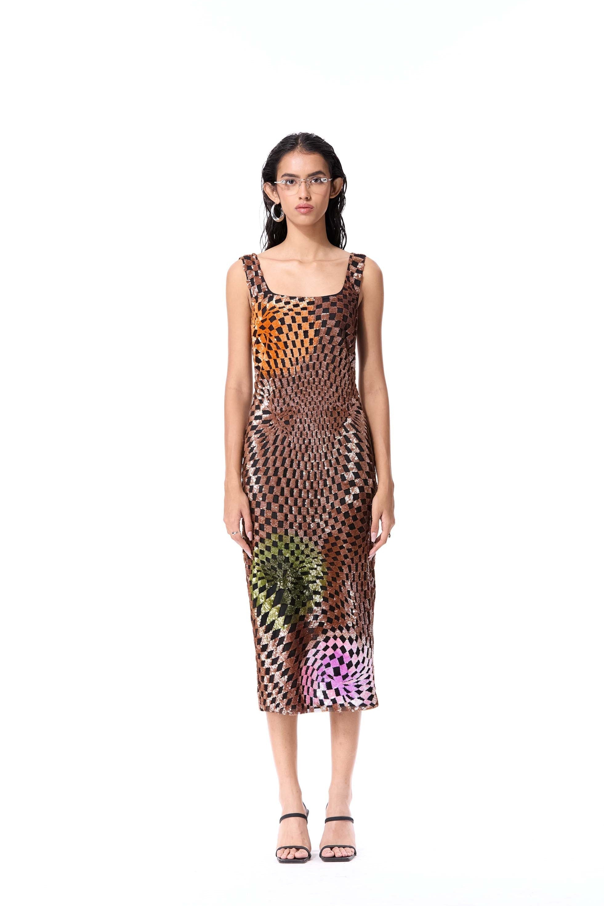WARPED MATTER EMBELLISHED DRESS - Kanika Goyal Label