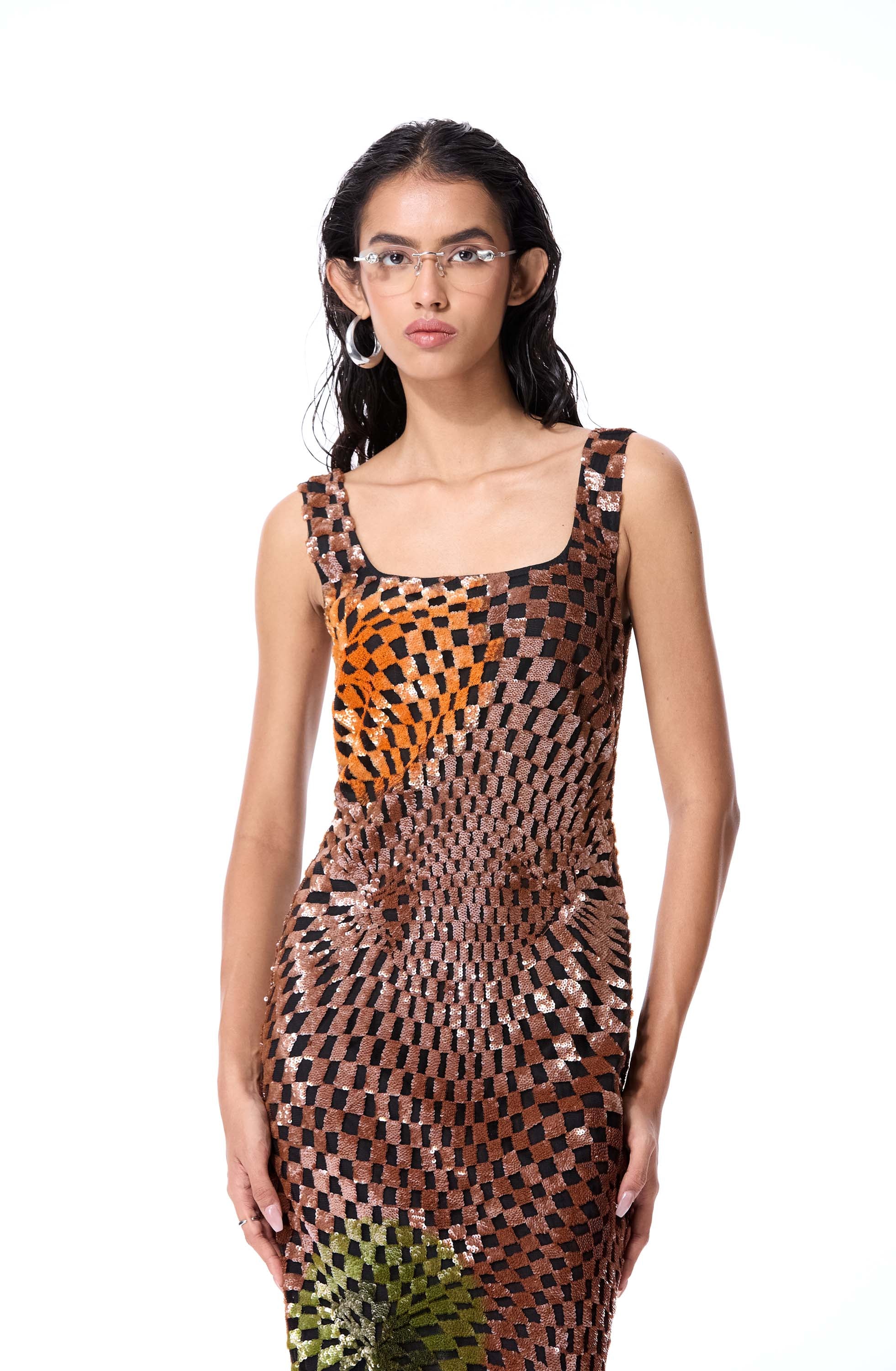 WARPED MATTER EMBELLISHED DRESS - Kanika Goyal Label