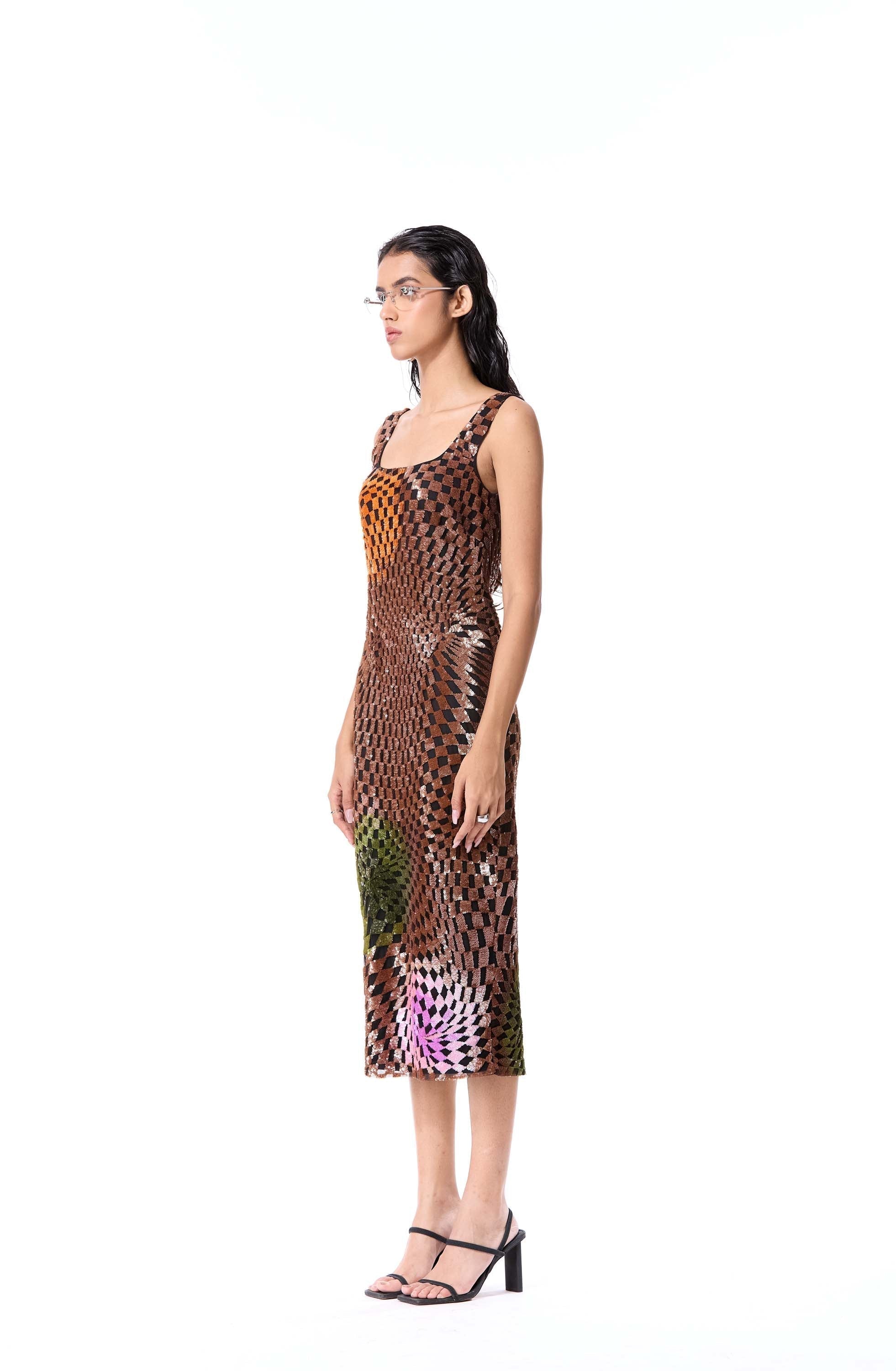 WARPED MATTER EMBELLISHED DRESS - Kanika Goyal Label